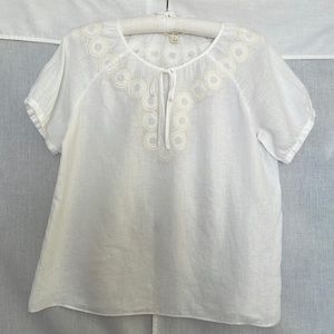J.Crew — White Linen Top